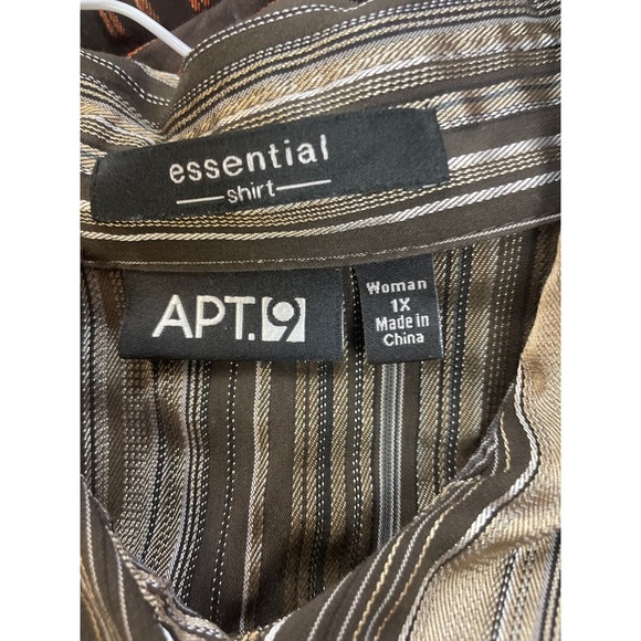 Lot of 2 Apt 9 Womens 1X 3/4 Sleeve PolyCotton Essential Button Down Shirts - Picture 6 of 11